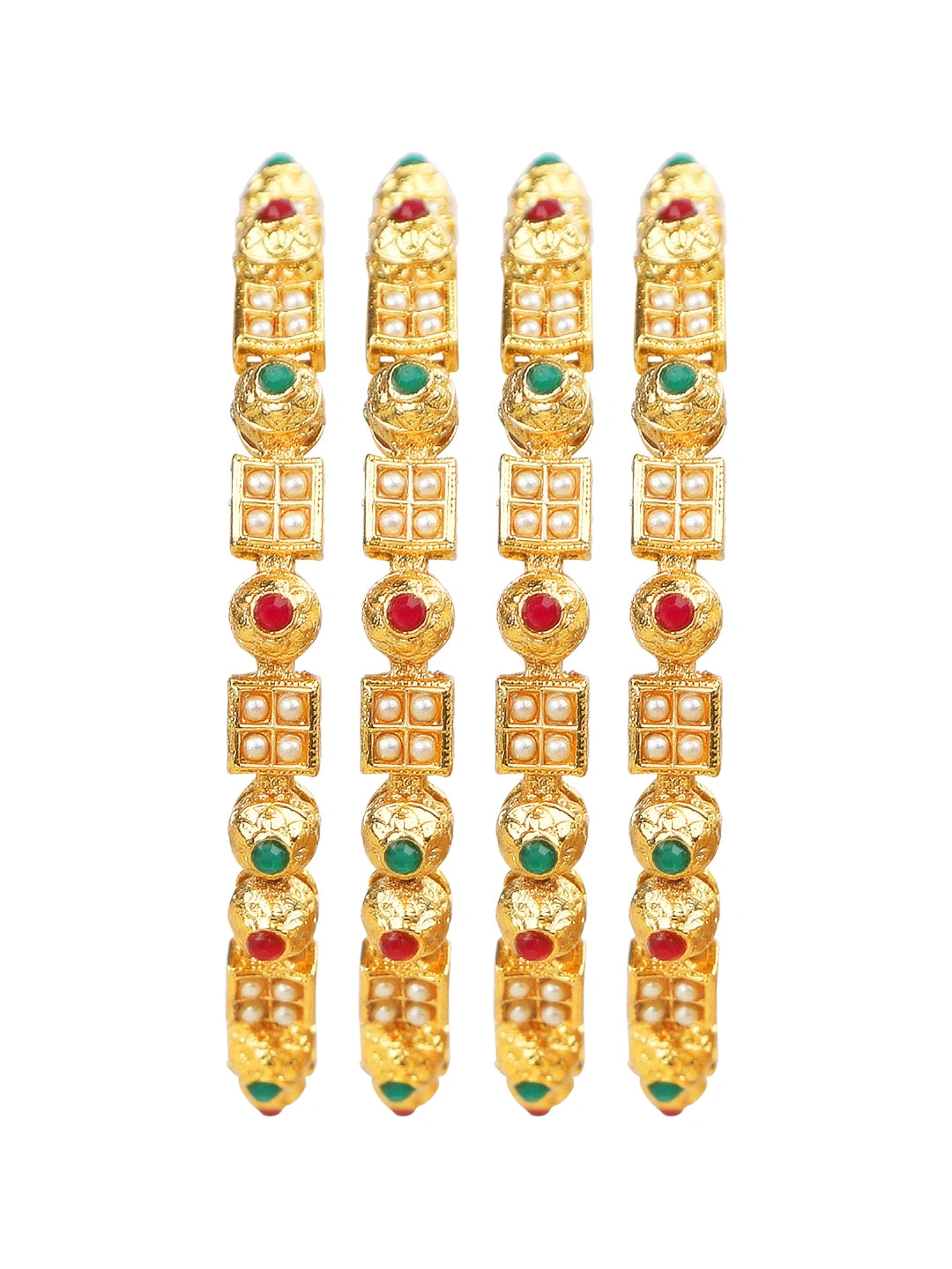 Gold Plated Traditional 4Pc Bangle